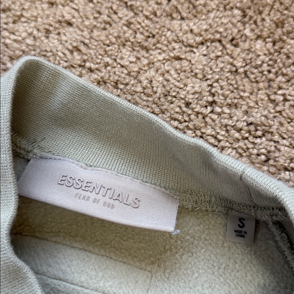 Fear of God FOG Essentials Sage Green Raglan Oversized Crewneck Sweatshirt - Picture 7 of 11